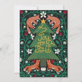 Joy till World Julcards Fox Botaniskt Inbjudningar