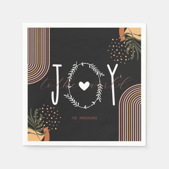Joy till World Modern Boho jul Pappersservett (Framsidan)
