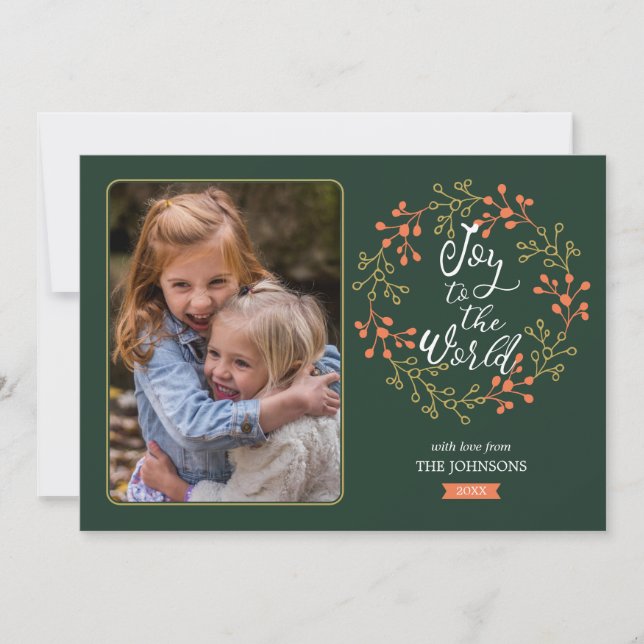 Joy till World Modern Calligraphy Helgdag Wandeans Julkort (Framsida)