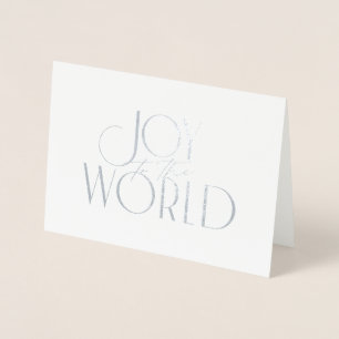 Joy till World Modern jultypografi Folierat Kort