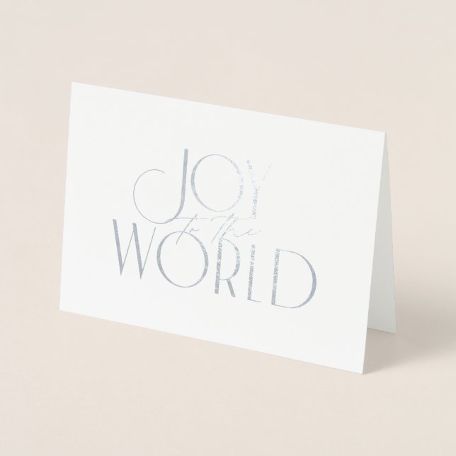 Joy till World Modern jultypografi Folierat Kort (Framsida)