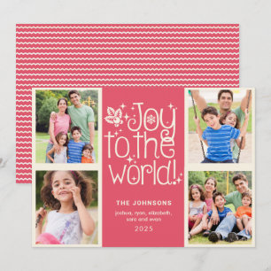 Joy till World Multi Photo-julkortet Inbjudningar