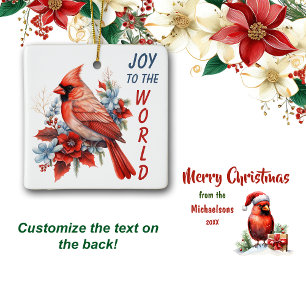 Joy till World Red Cardinal Helgdag Julgransprydnad Keramik