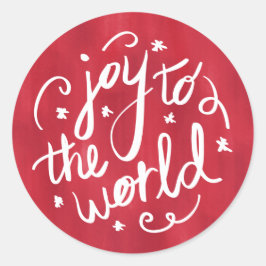 Joy till World Red Helgdag Runt Klistermärke