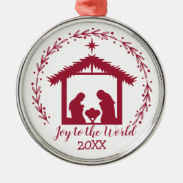 Joy till World Red Ntivity Metall Ornament