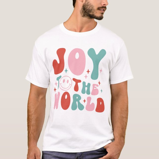 Joy till World Retro-julen T Shirt (Framsida)