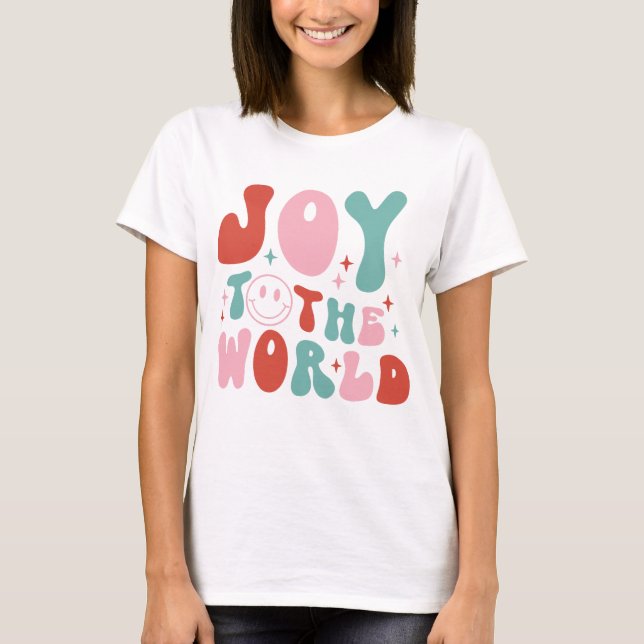 Joy till World Retro-julen T Shirt (Framsida)
