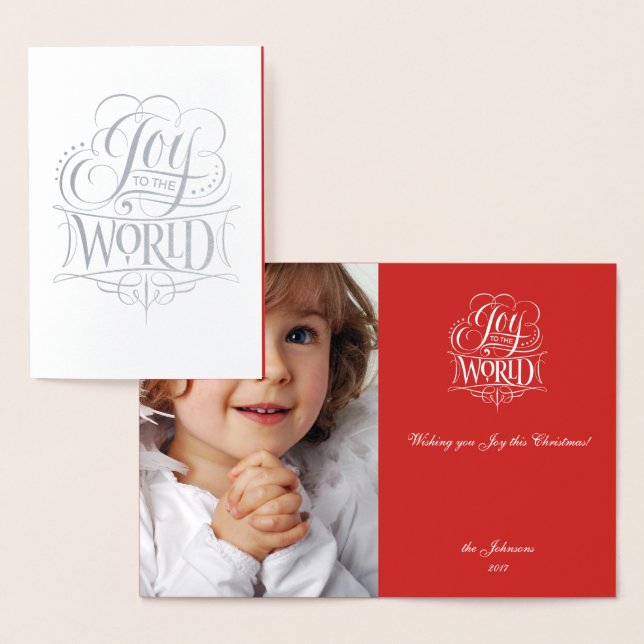 Joy till World Silver Foil-julklapp Folierat Kort (Display)