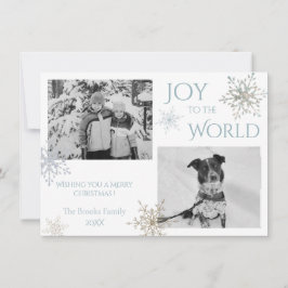 Joy till World Snowflake Two Photo jul Julkort
