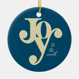 Joy till World typoGraphics julfoto Julgransprydnad Keramik