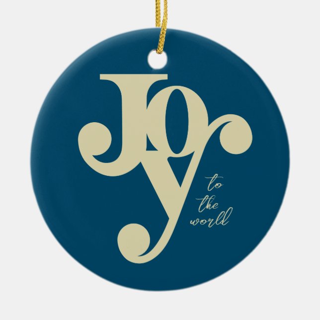 Joy till World typoGraphics julfoto Julgransprydnad Keramik (Framsidan)
