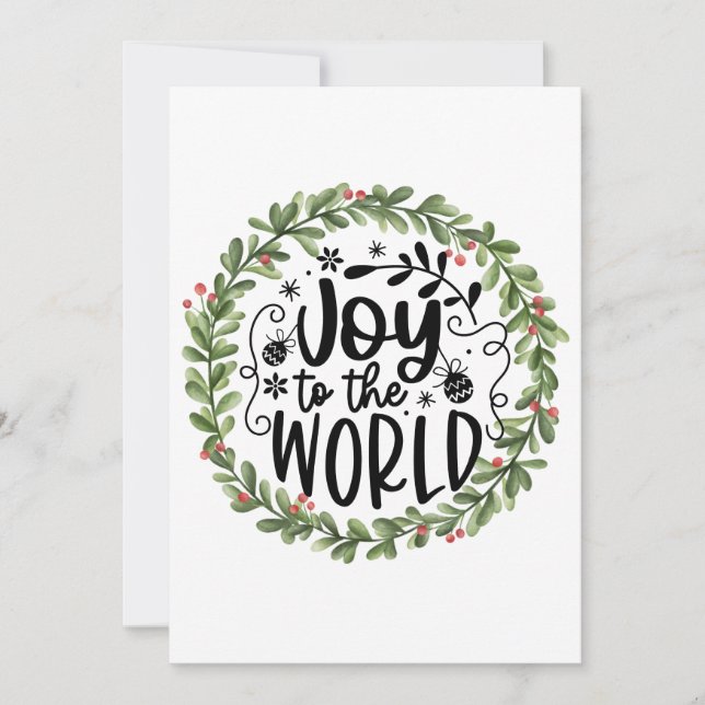 Joy till World Watercolor Wandeans Julkort (Framsida)