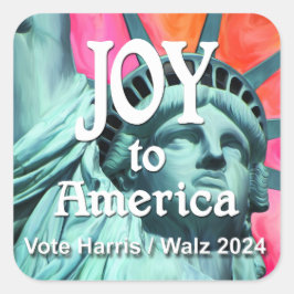 Joy to America Harris Walz Fyrkantigt Klistermärke