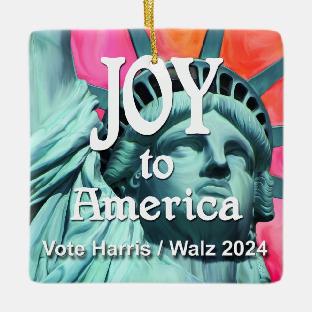Joy to America Harris Walz Julgransprydnad Keramik (Framsida)