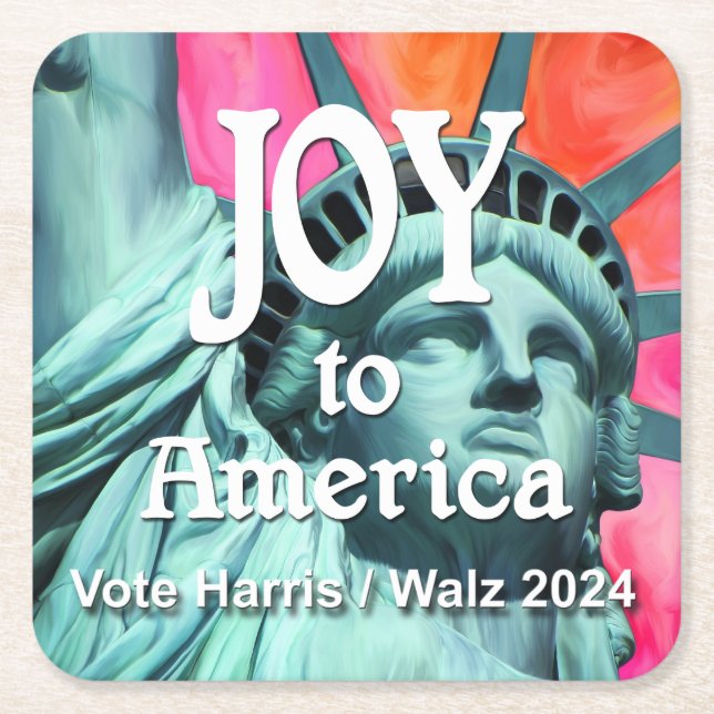 Joy to America Harris Walz Underlägg Papper Kvadrat (Framsidan)