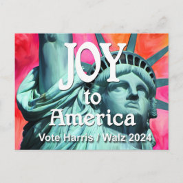 Joy to America Harris Walz Vykort
