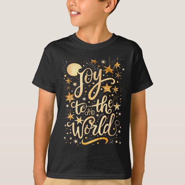 Joy To The Christmas World Christian Jesus Nativit T Shirt (Framsida)