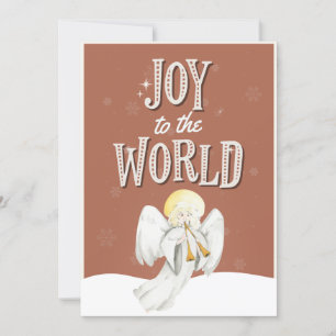 Joy to the World Angel Jul Photo Investigation Inbjudningar