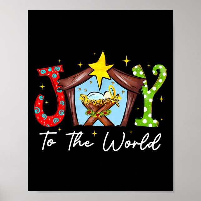 Joy To The World Baby Jesus Christmas Nativity Sce Poster (Framsidan)
