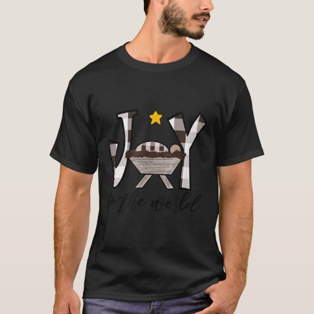 Joy To The World Baby Jesus In The Manger Christma T Shirt (Framsida)