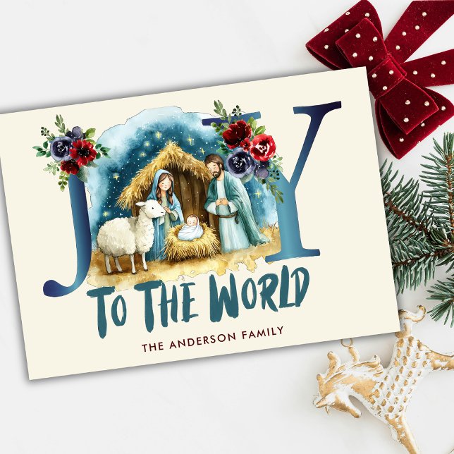 Joy To The World Christian Religious Christmas  Julkort (Skapare uppladdad)