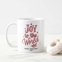 Joy to the World Christmas Lettering Red Kaffemugg