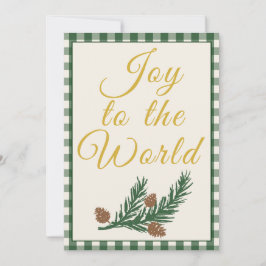 Joy To The World - Deep Pine Green Julkort