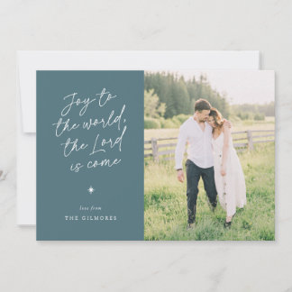 Joy to the World Handwriting Religious Christmas Julkort