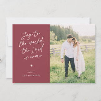 Joy to the World Handwriting Religious Christmas Julkort