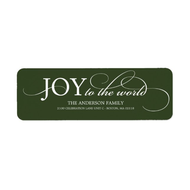 JOY TO THE WORLD | HELGDAG ADRESSETIKETTER RETURADRESS ETIKETT (Framsidan)