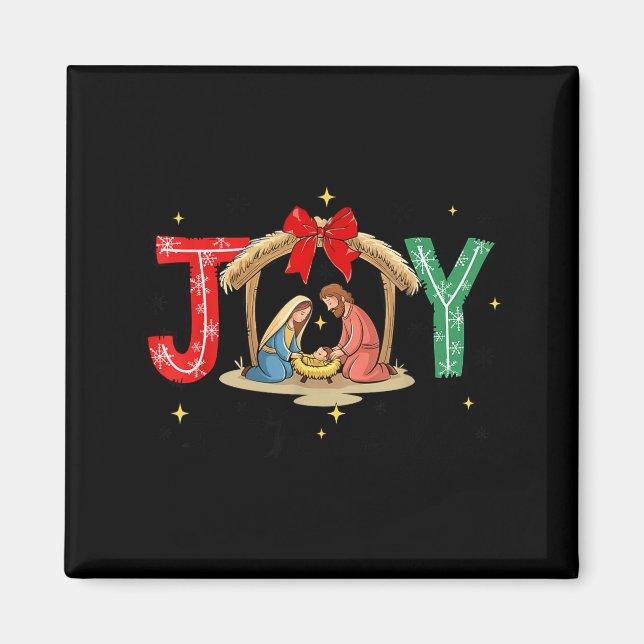 Joy To The World Jesus Christian Nativity Scence C Magnet (Framsidan)