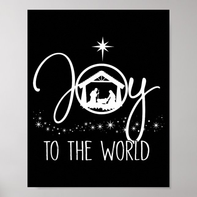 Joy To The World Jesus Christian Nativity Scence C Poster (Framsidan)