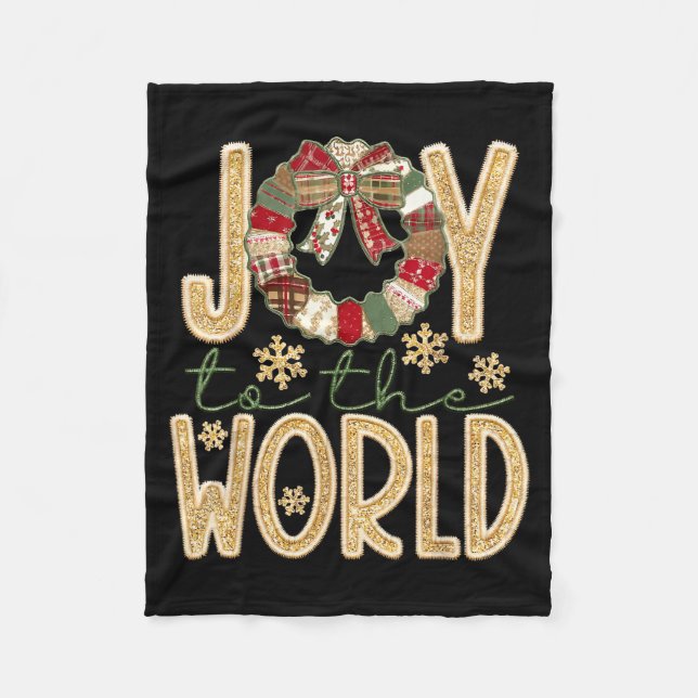 Joy To The World Jesus Christian Snowflake Christm Fleecefilt (Framsidan)