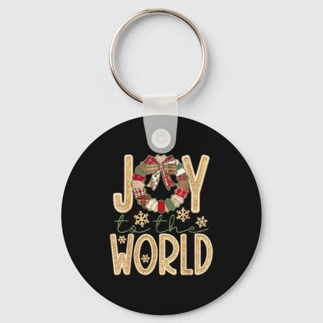 Joy To The World Jesus Christian Snowflake Christm Nyckelring (Framsida)