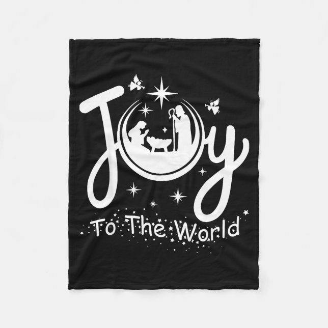 Joy To The World Jesus Christmas Nativity Scene Fa Fleecefilt (Framsidan)