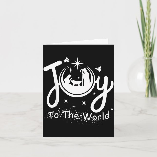 Joy To The World Jesus Christmas Nativity Scene Fa Kort (Framsida)