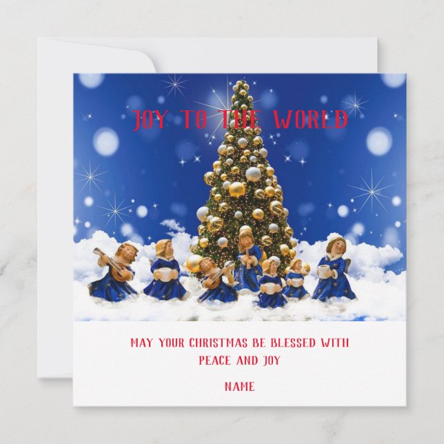 Joy to the World jul Flat Greeting Card Julkort (Framsida)
