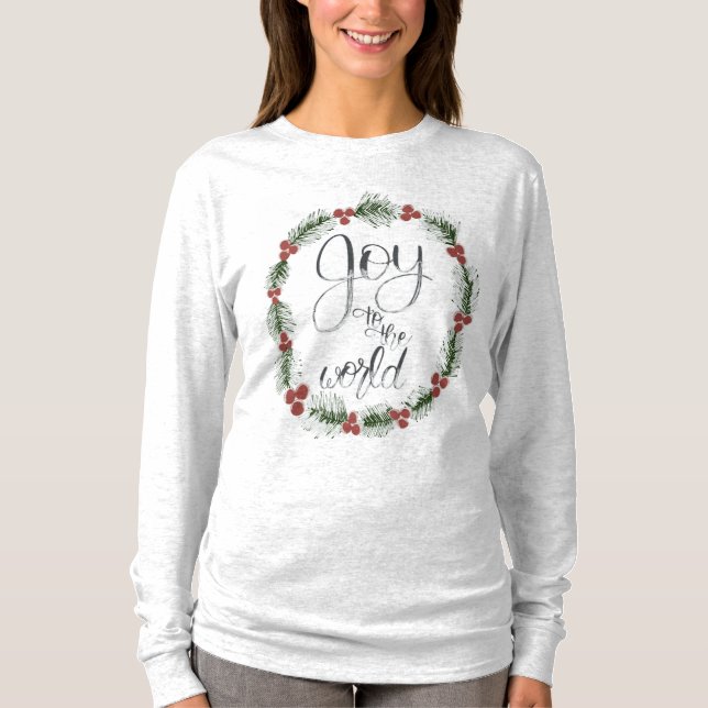 Joy to the World jul Long Sleased T-shirt (Framsida)