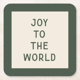 Joy To The World | Minimal Christmas Coaster Underlägg Papper Kvadrat