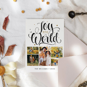 Joy to the World Minimalist Julbudget Photo Julkort