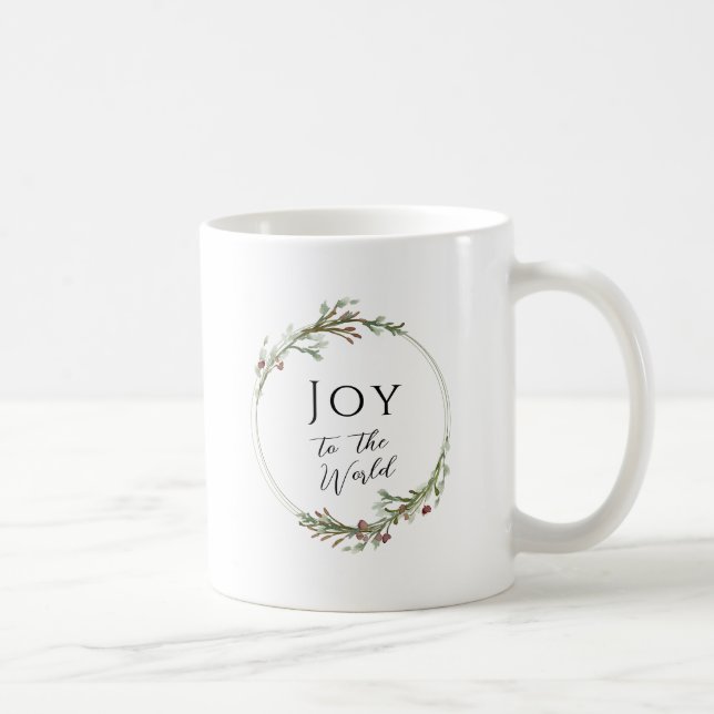 Joy to the World Minimalist Wreath Kaffemugg (Höger)