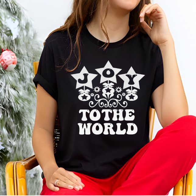 Joy to the World Modern Black Women's jul T Shirt (Skapare uppladdad)