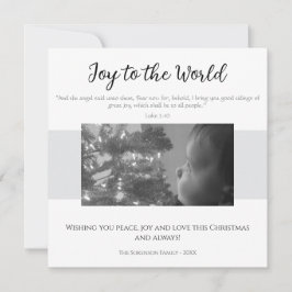 Joy to the World Modern Simple Scripture Jul Julkort