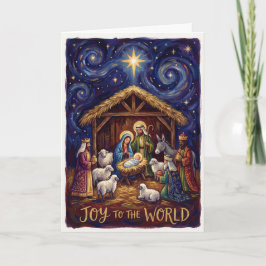 Joy to the World Nativity Christmas Card Kort