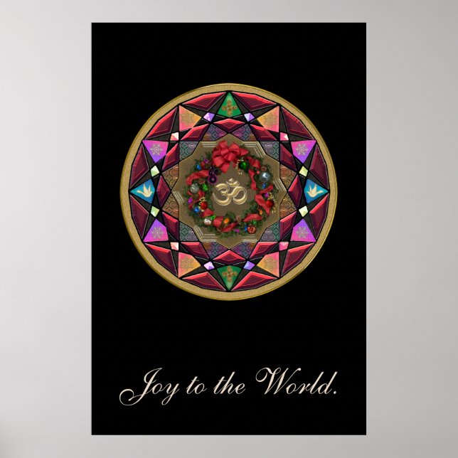 Joy to the World OM Mandala Poster (Framsidan)