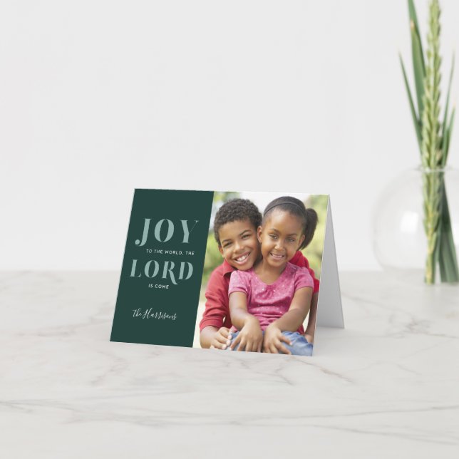 Joy to the World One-Photo jul Card Inbjudan (Framsida)
