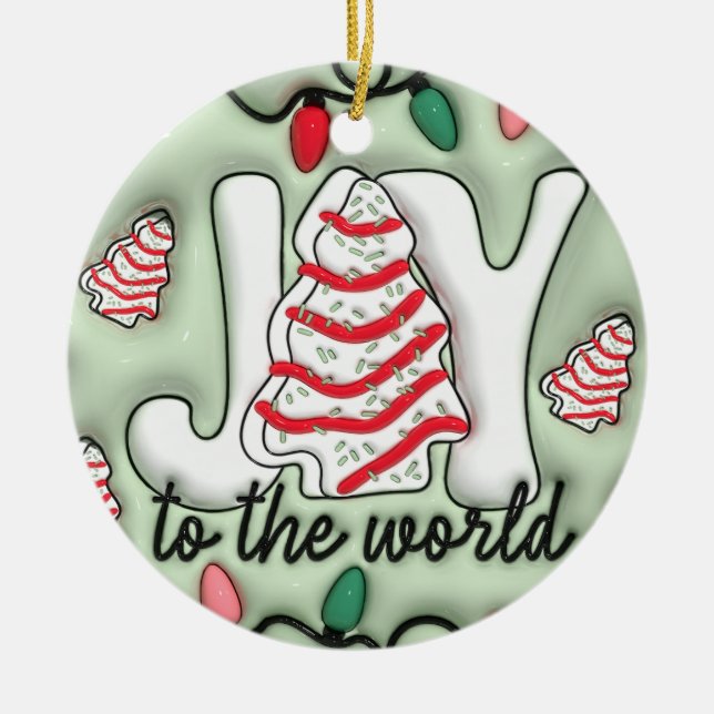 "Joy to the World Ornament" Julgransprydnad Keramik (Framsidan)