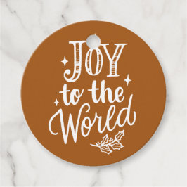 Joy to the World Rustic Burnt Orange Christmas Gåvor Etiketter