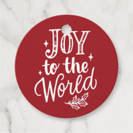 Joy to the World Rustic Red Christmas Gåvor Etiketter