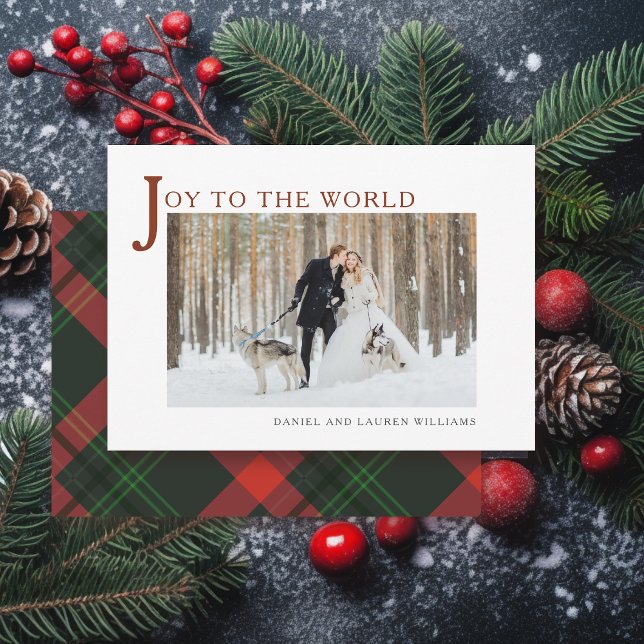 Joy to the World Simple Helgdag Photo Julkort (Skapare uppladdad)